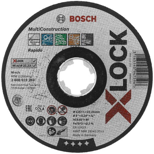 ใบตัด5"X1mm. Multi Construction BOSCH X-LOCK