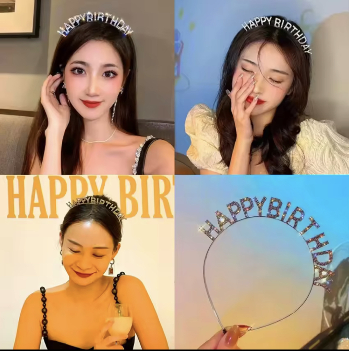 คาดผม Happy Birthday งานโลหะ พรีเมี่ยม ส่งจากไทย