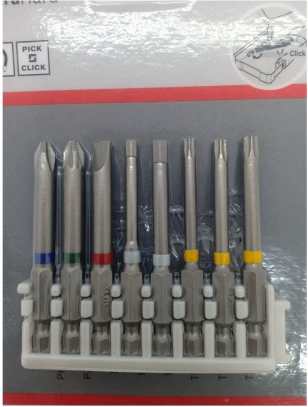 ชุดหัวไขควง65mm. Bits Pack PH2, PZ, SL, Torx, Hex BOSCH