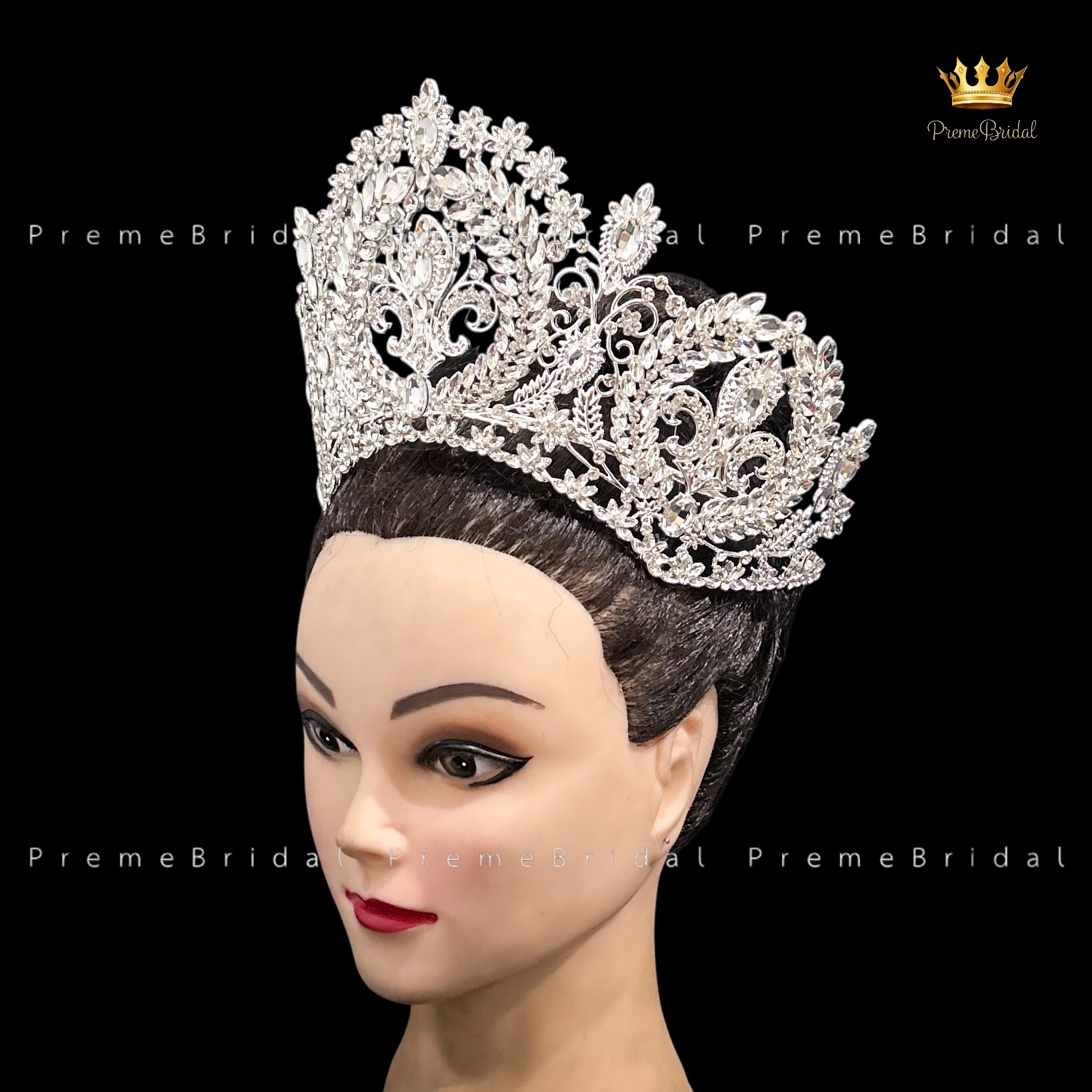 (พร้อมส่งจากไทย) มงกุฏ 137 ขนาดใหญ่ไซส์นางงาม งานสวย งานโลหะฐานกลมปรับขนาดได้ ส่งด่วน ส่งจาก จ.อุบลราชธานี