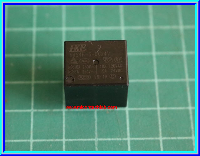 1x Relay Coil 24 Vdc 1 Form C (SPDT) Rating 10A 120VAC/24Vdc, 10A/6A 250VAC