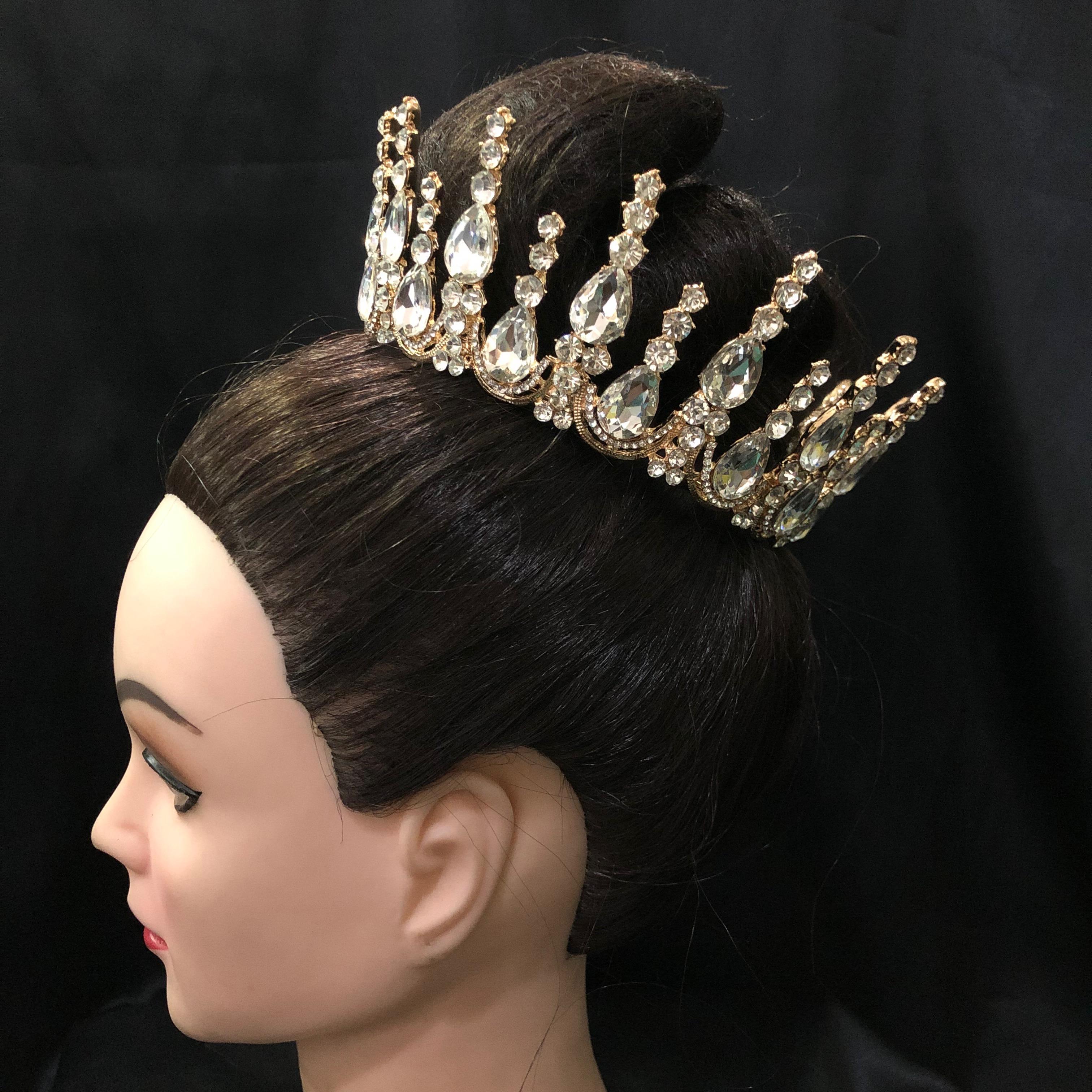 (พร้อมส่ง) มงกุฏ 059 สีทองเพชรขาว