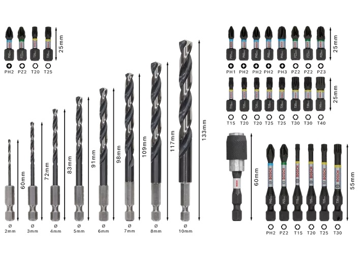 BOSCH PRO Impact Metal Bit Set, 35 pcs ชุดดอกไขควง 2608521U80