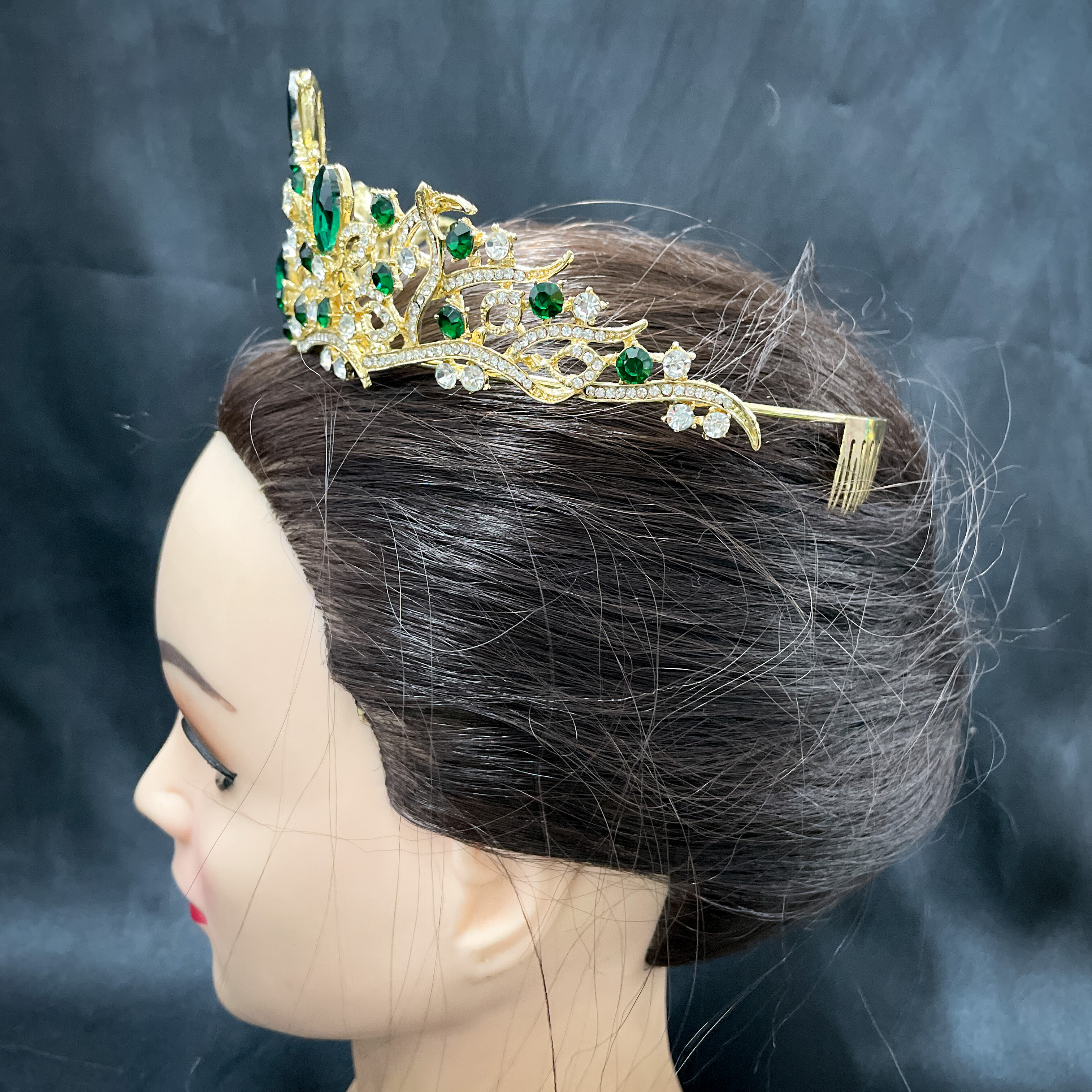 (พร้อมส่ง) เทียร่า 341 สีเขียว งานสวย ปราณีต QCเพชรทุกเม็ด สินค้าพร้อมส่งจากไทย