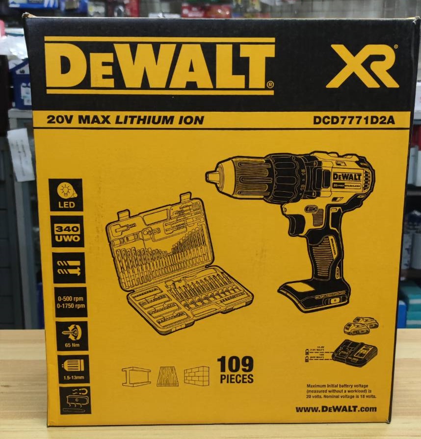สว่านไขควงไร้สาย20V DCD7771D2A DEWALT