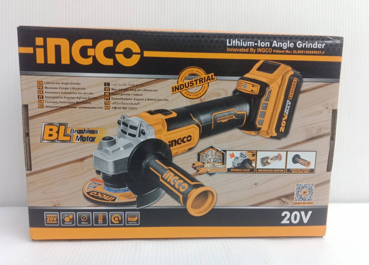 เครื่องเจียรไร้สาย 20V CAGLI2010082 INGCO ครบชุดพร้อมแบต+แท่นชาร์จ