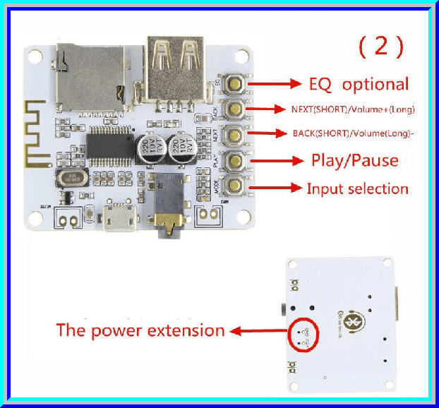 1x แผงวงจรออดิโอบลูทูธ Audio Bluetooth Receiver