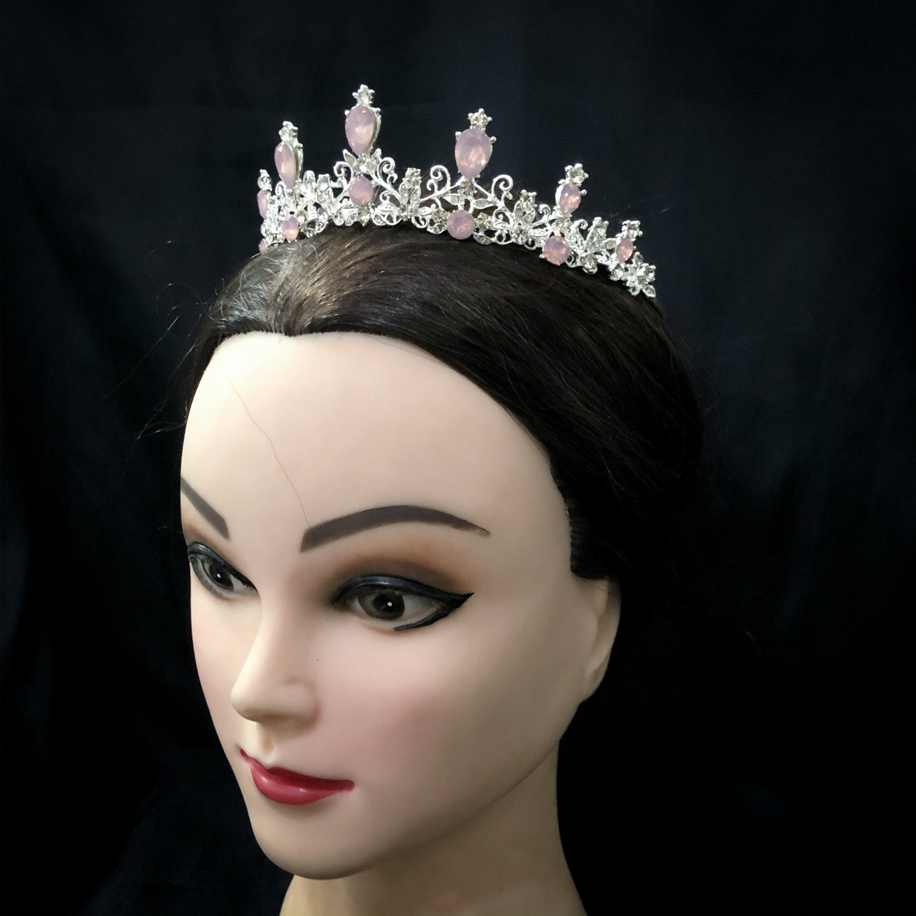 (พร้อมส่ง) เทียร่า 161 สีชมพู มงกุฎนางงาม มงกุฎเจ้าหญิง งานสวย ปราณีต QCเพชรทุกเม็ด สินค้าพร้อมส่งจากไทย