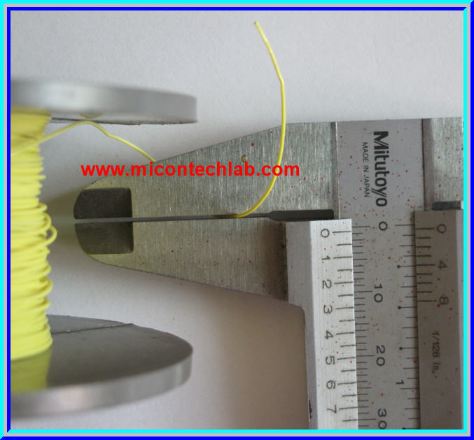 1x สายไฟบัดกรีแผ่นปริ้นท์ ยาว 1 เมตร สีเหลือง AWG#30 (Wire Wrap)