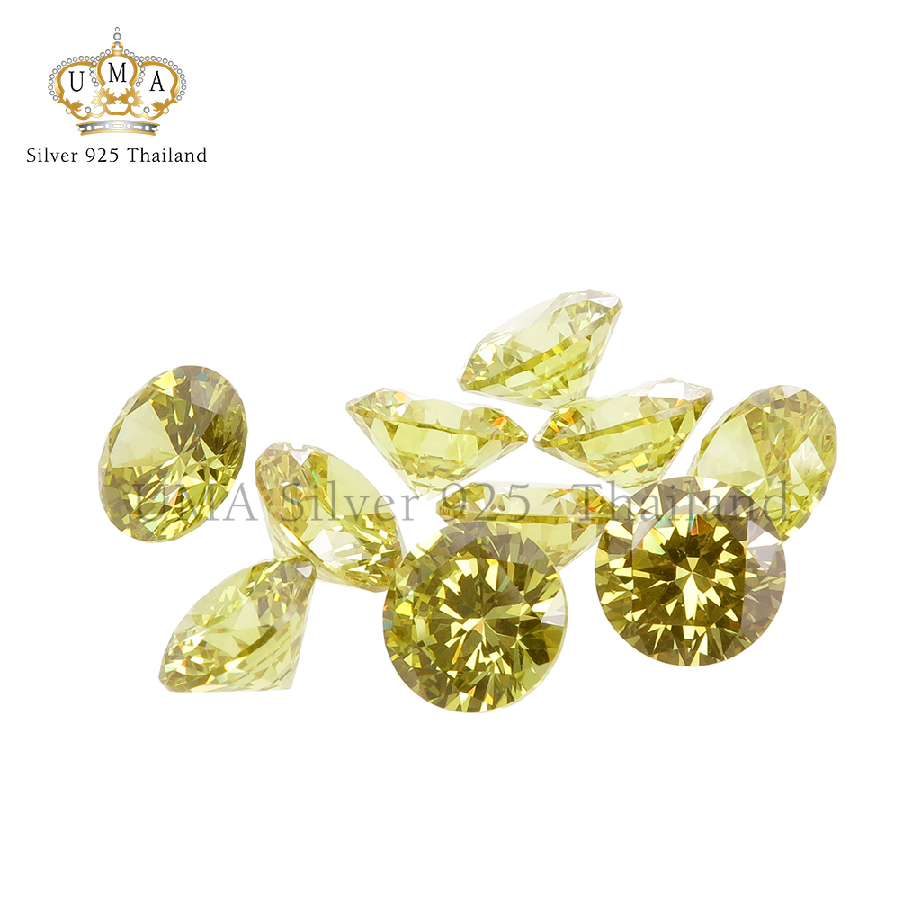 เพชรCZ 6A ทรงกลม สีเขียว เพอร์ริดอท (Peridot Round CZ) - Size 1.60mm - 1แพ็ค - 1000เม็ด