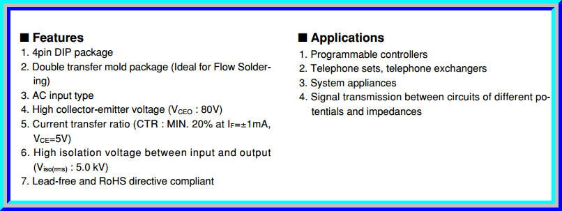1x PC814 ไอซีออปโต้สำหรับอินพุตไฟ AC ยี่ห้อ SHARP