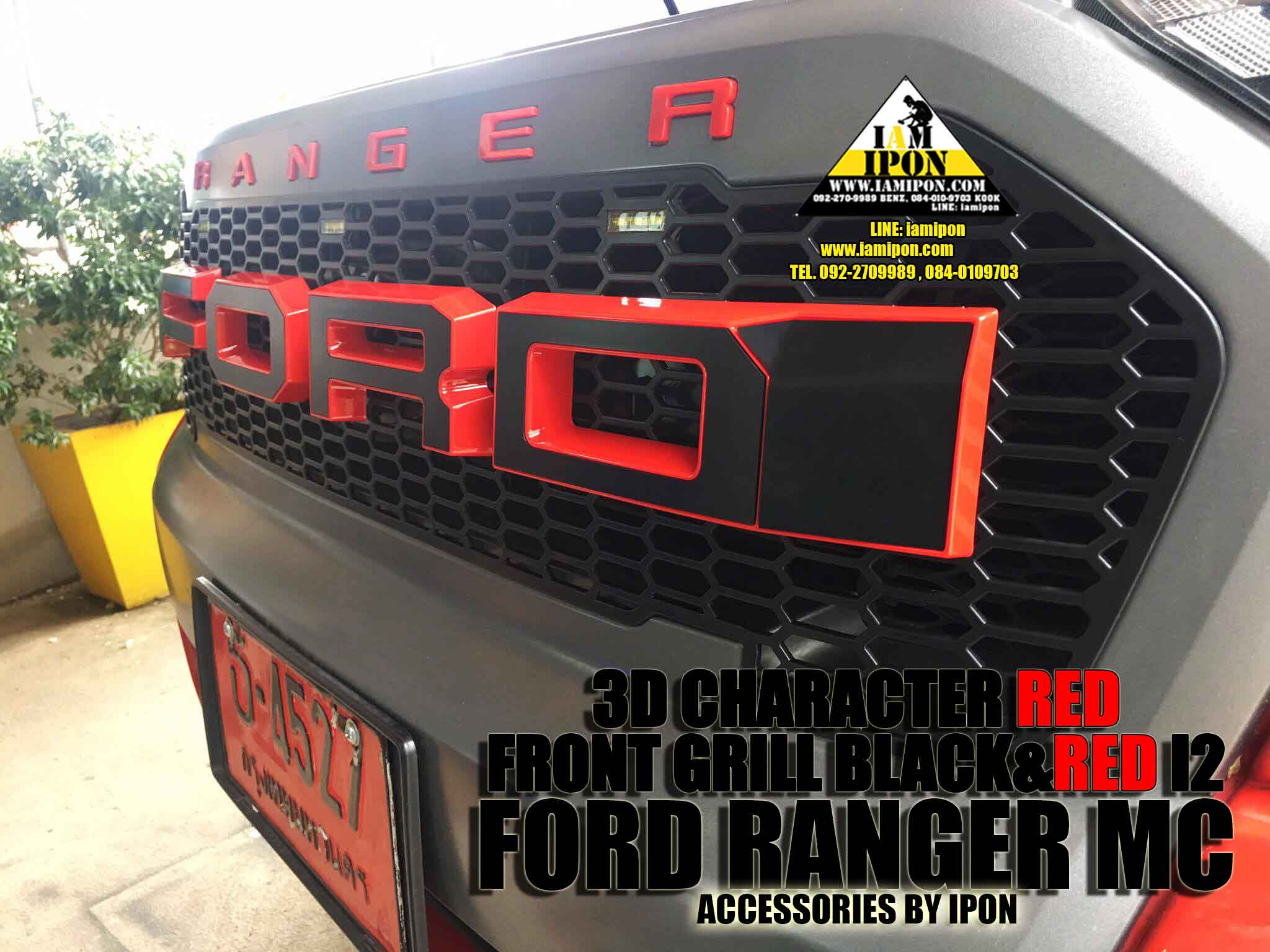 FRONT GRILL BLACK&RED I2 FORD RANGER MC กระจังหน้าดำขอบแดง I2 ฟอร์ดเรนเจอร์ MC