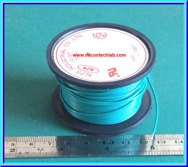 1x Cable Wire AWG#26 Length 30 meters (100ft) Green color