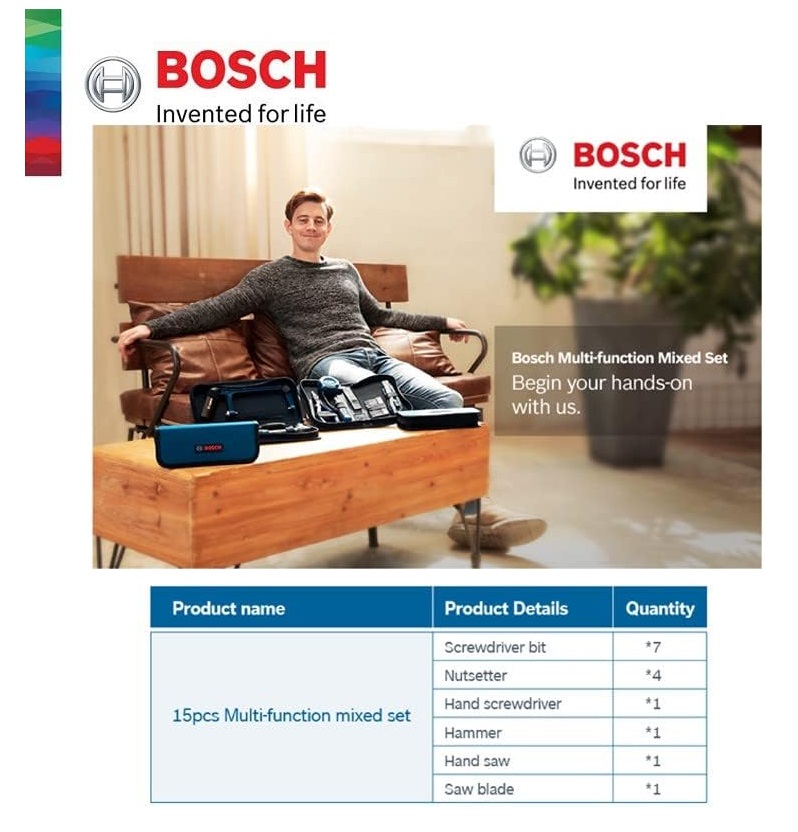 ชุดเครื่องมือ 15 ชิ้น รุ่น 2607017522 BOSCH