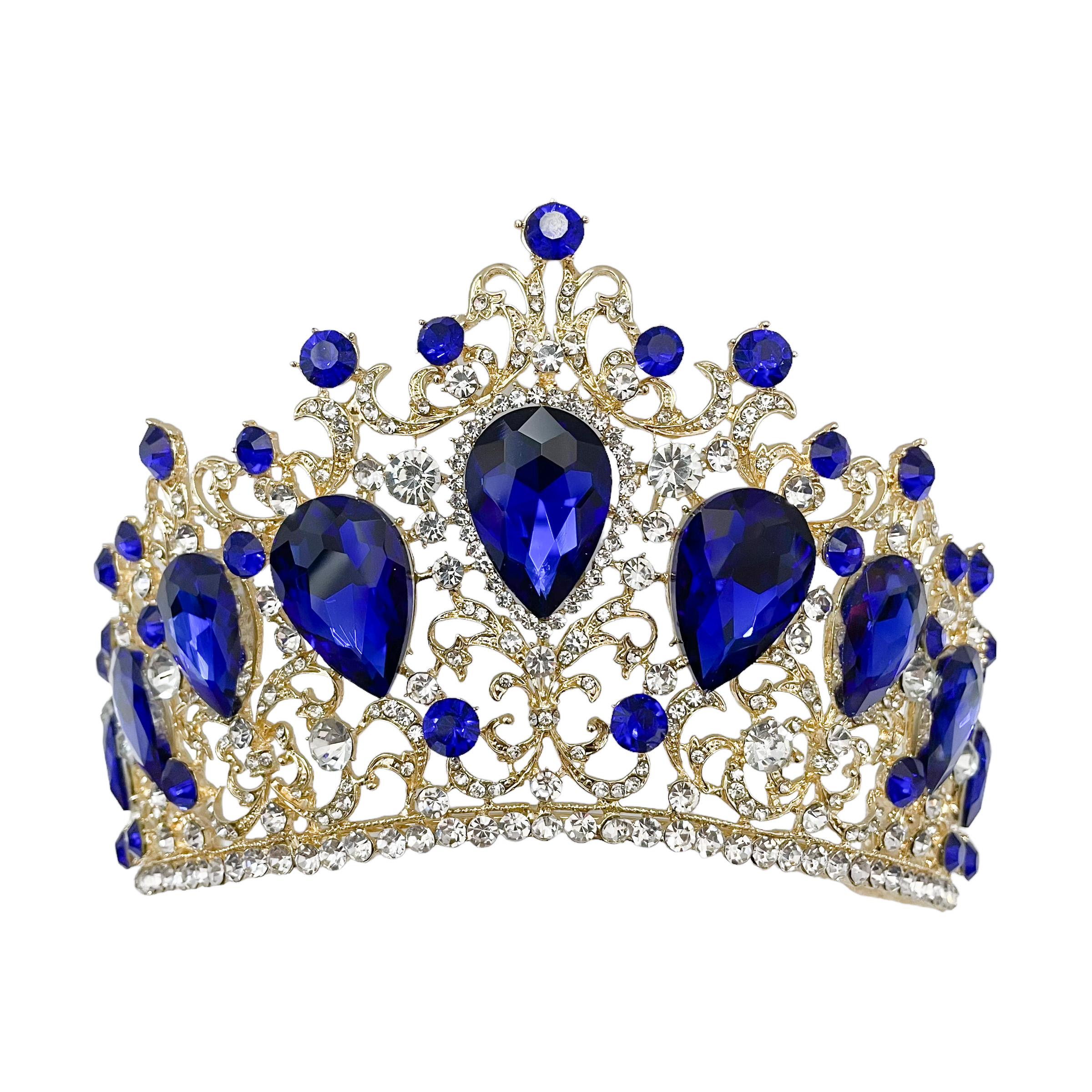 (พร้อมส่ง) เทียร่า 378 สีน้ำเงิน งานสวย ปราณีต QCเพชรทุกเม็ด สินค้าพร้อมส่งจากไทย