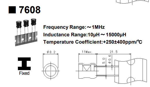 1x ขดลวดเหนี่ยวนำ 3300 uH กระแส 170mA Inductor