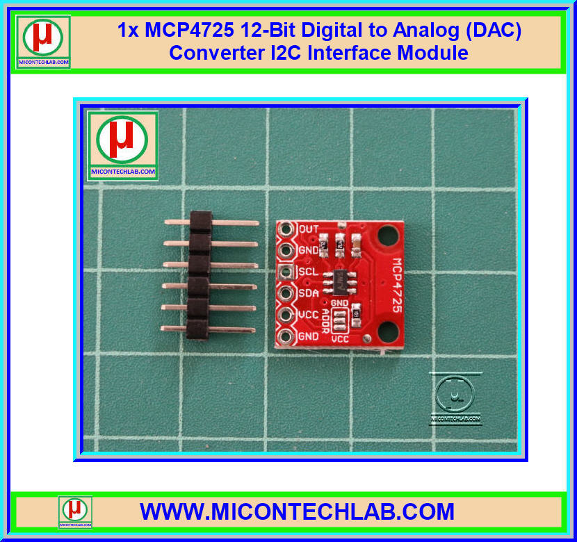 1x วงจร MCP4725 แปลงดิจิตอลเป็นแอนาล็อก 12-Bit (DAC) I2C