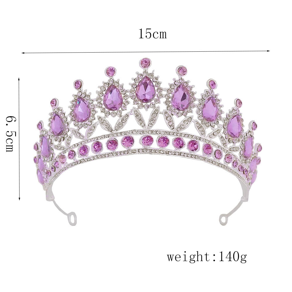 SET008 สีม่วง เครื่องประดับ 3 ชิ้น มงกุฎ สร้อยคอ ต่างหู จัดเซทสวยงาม สินค้าพร้อมส่งจากไทย