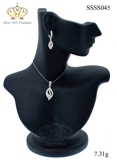 ต่างหูพร้อมจี้ ( เงิน ) = Earring with Pendant ( Silver )