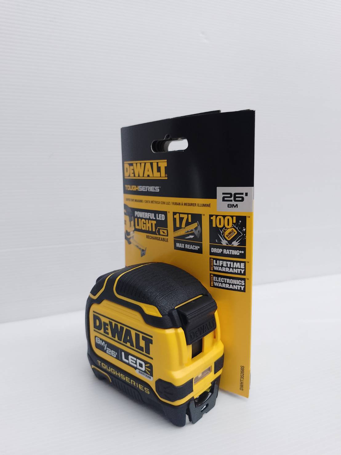 ตลับเมตร8เมตร DWHT35268S DEWALT (มีไฟLED)