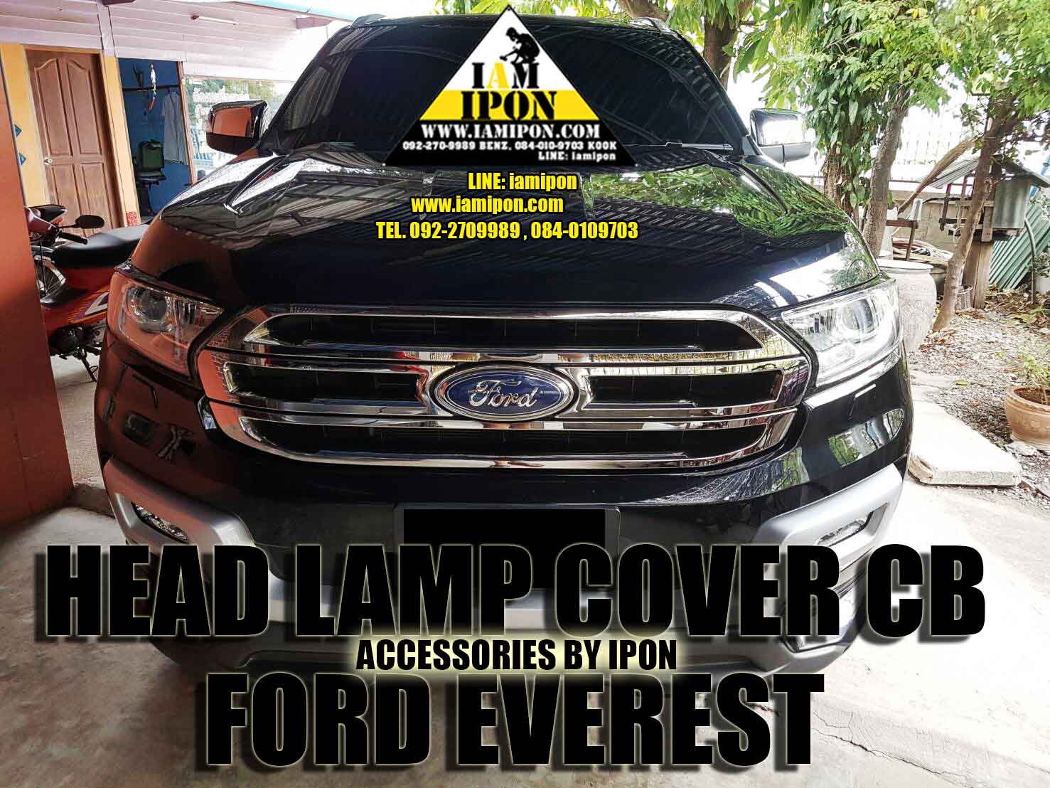 HEADLAMP COVER FORD EVEREST CARBON ครอบไฟหน้าคาร์บอนฟอร์ดเอเวอเรส