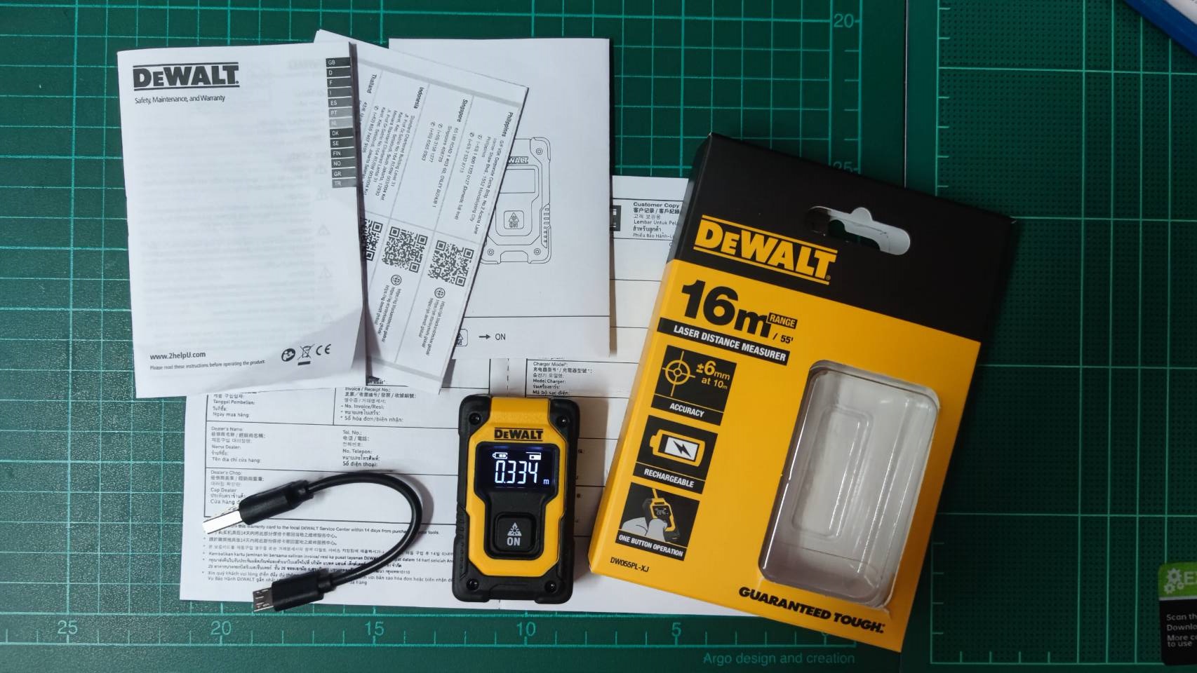 เลเซอร์วัดระยะ16ม. DW055PL-XJ DEWALT