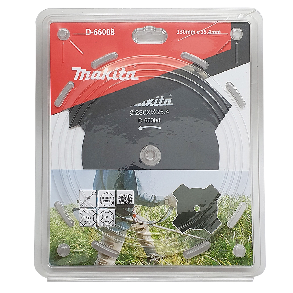 ใบมีดตัดหญ้า4คม 230×1.8mmx4T รูเพลา25.4mm. MAKITA #D-66008