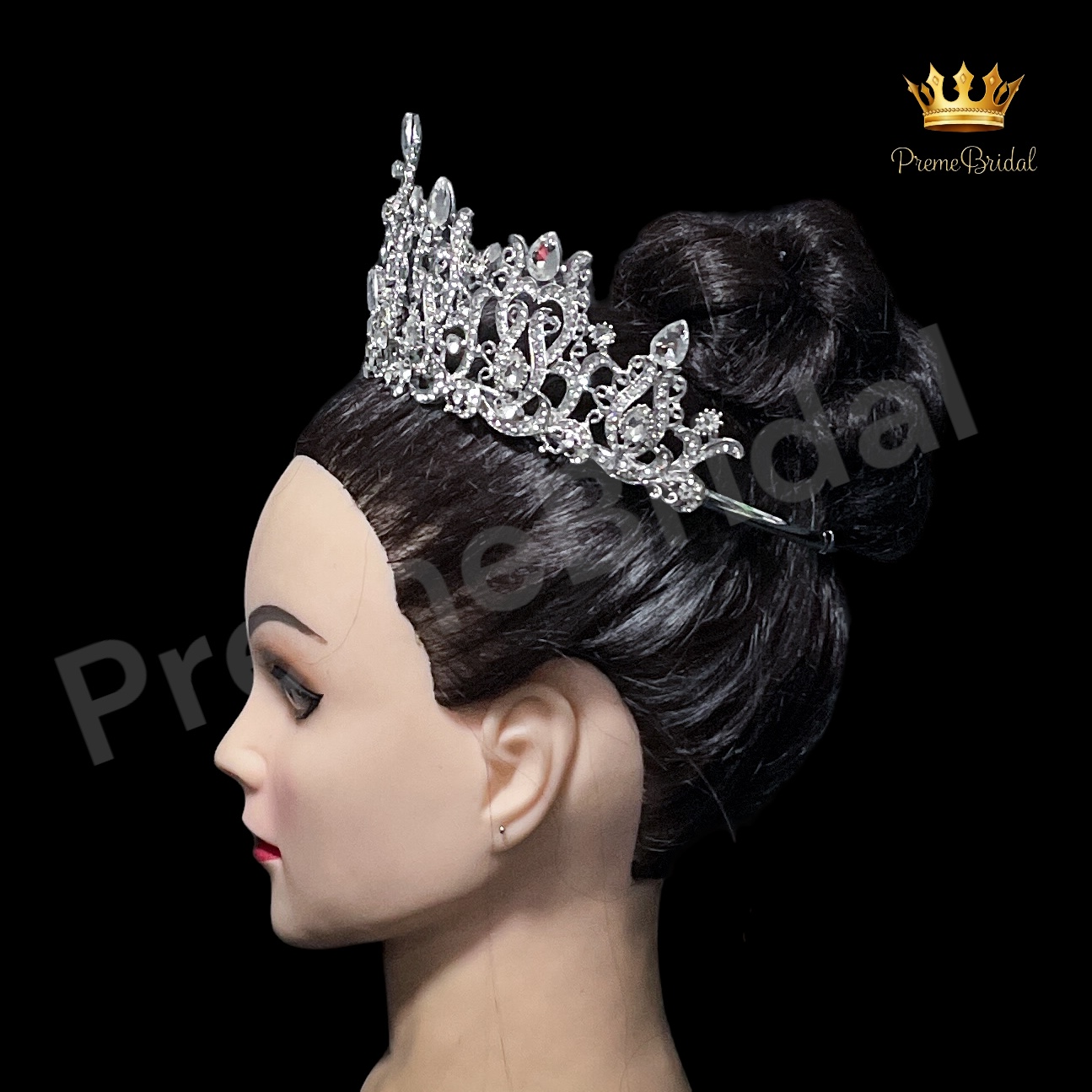 (พร้อมส่งจากไทย) มงกุฏ 114 สีเงิน มงกุฎนางงาม มงกุฎเพชร สวยงามอลังการ ฐานมงวงกลมปรับได้