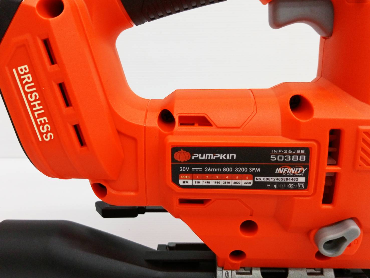 PUMPKIN INFINITY POWER 20V เลื่อยจิ๊กซอว์ไร้สาย ไร้แปรงถ่าน INF-26JSB (เครื่องเปล่า) /50388