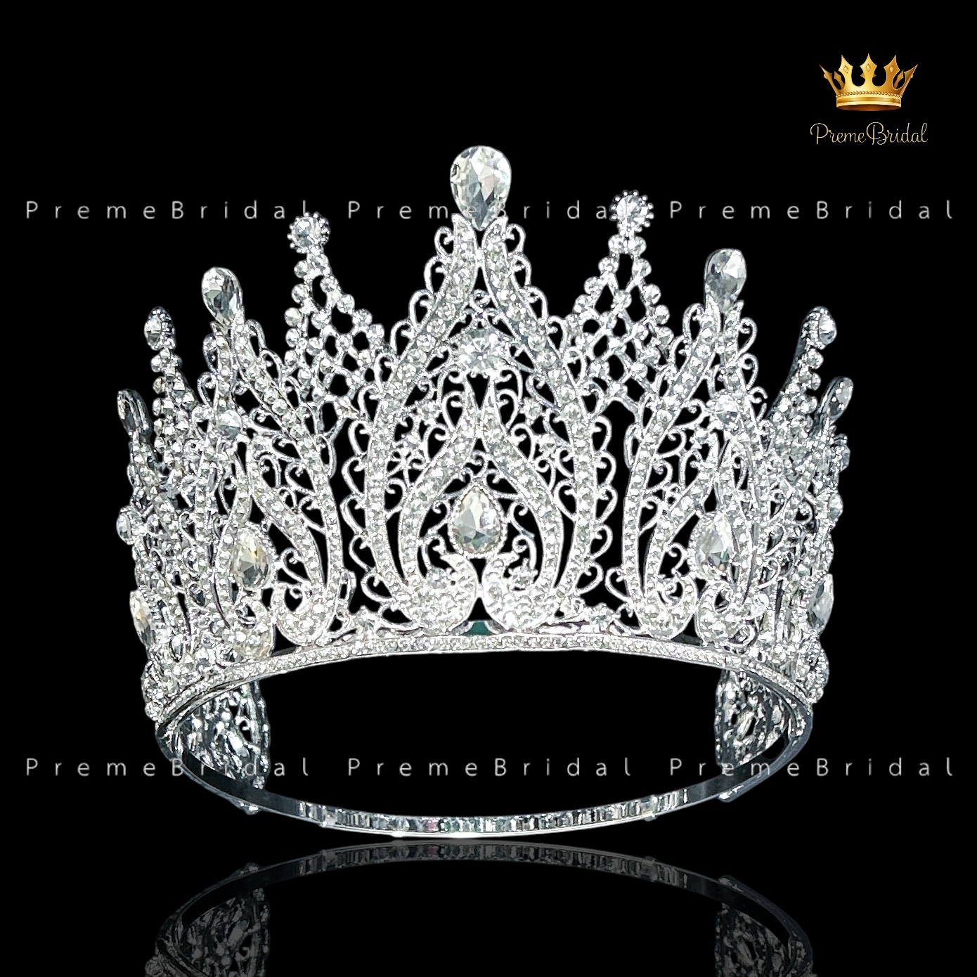 (พร้อมส่งจากไทย) มงกุฏ 130 ขนาดใหญ่ไซส์นางงาม งานสวย รุ่นฐานกลม ส่งด่วน ส่งจาก จ.อุบลราชธานี