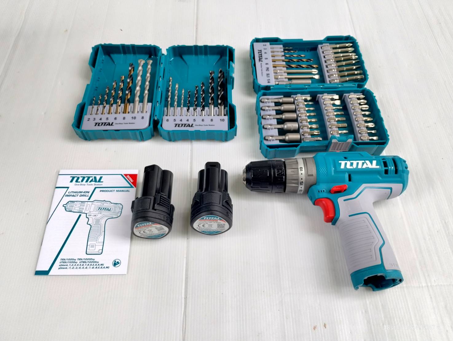 สว่านกระแทก12V+ดอกไขควง+ดอกสว่าน TOSLI240467 TOTAL