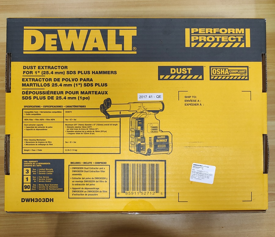เครื่องดูดฝุ่นสำหรับสว่านโรตารี่ไร้สาย DCH273 รุ่น DWH303DH DEWALT