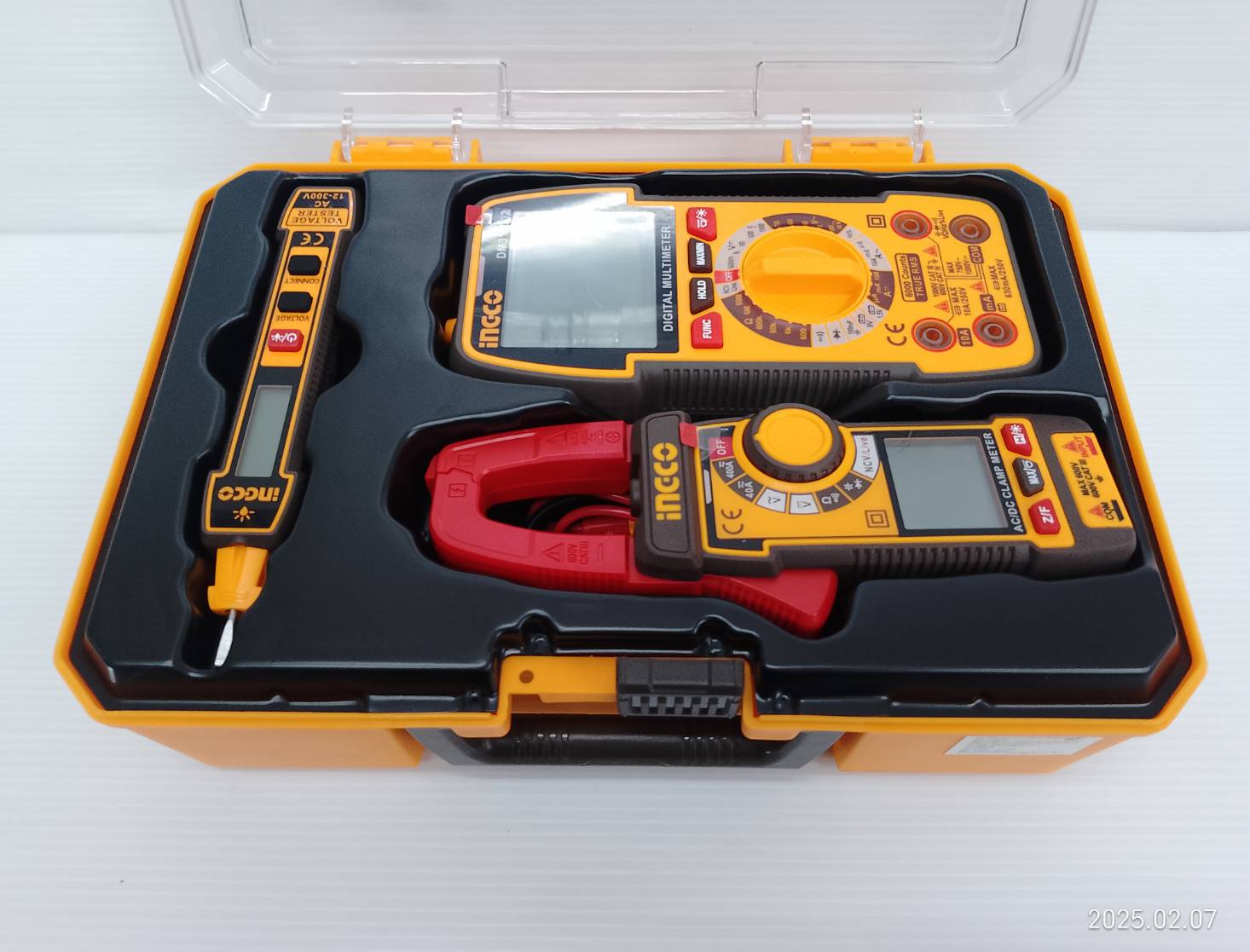 INGCO COMBO SET ชุดช่างไฟฟ้า ปากกาวัดไฟ+มัลติมิเตอร์+แคลมป์มิเตอร์ 3ตัวชุด รุ่น COS24067