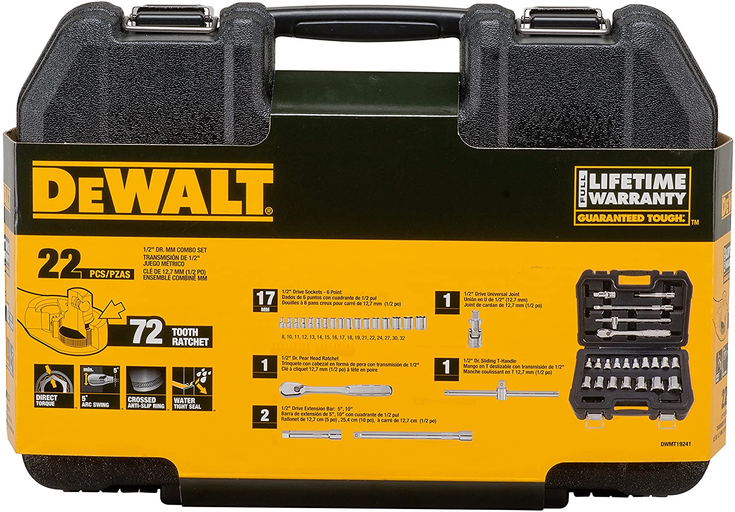 ชุดลูกบ๊อกซ์ เซ็ท 22 ชิ้น รุ่น DWMT19241-1 DEWALT