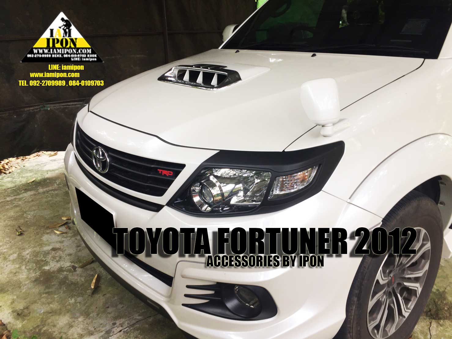 HEAD LAMP COVER FORTUNER CHAMP 2012 FLATBLACK ครอบไฟหน้าดำด้านฟอร์จูนเนอร์แชมป์ 2012