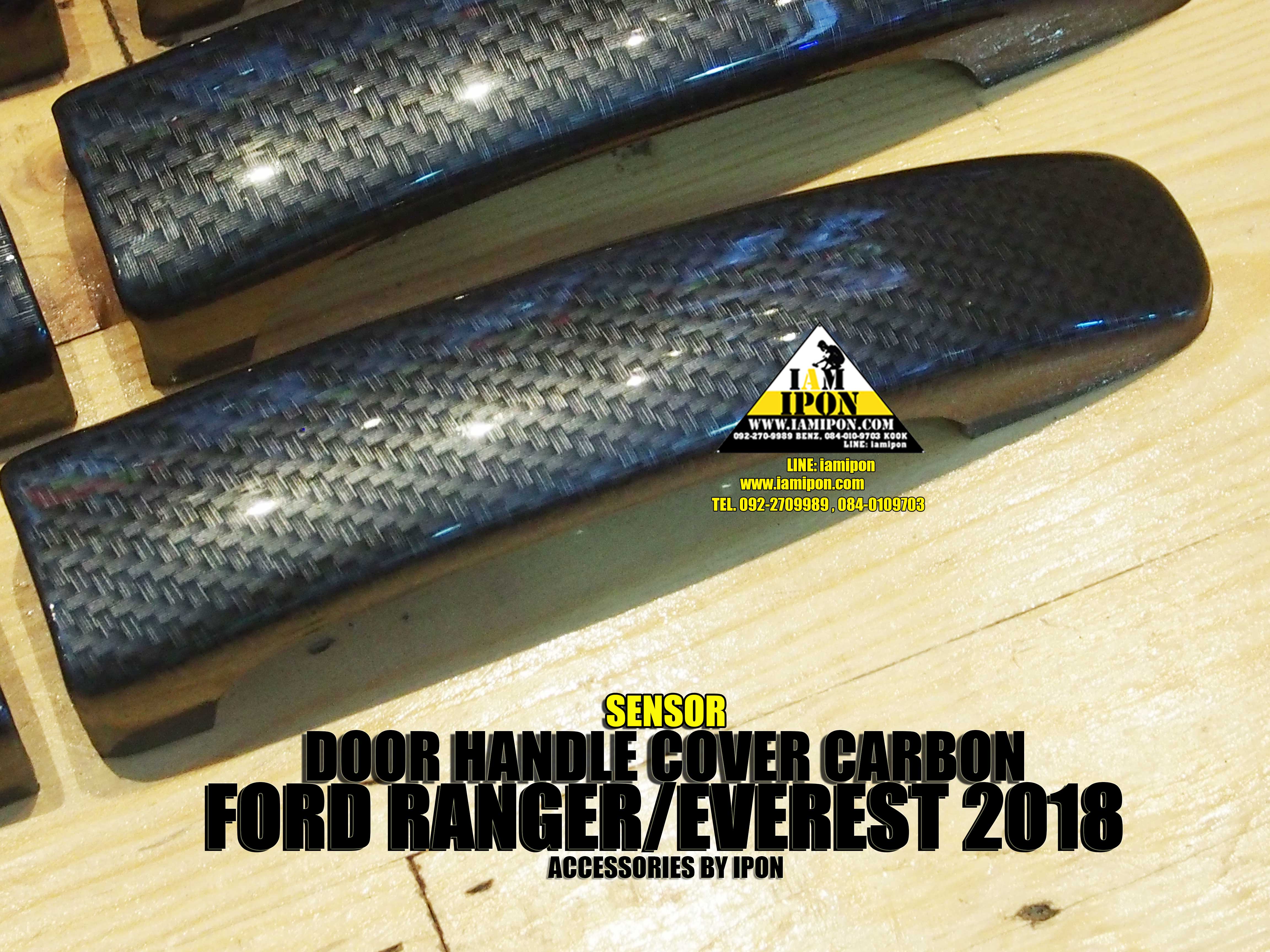 DOOR HANDLE FORD EVEREST CARBON ครอบมือจับคาร์บอนฟอร์ดเอเวอร์เรสต์ 2018 ( เว้าเซ็นเซอร์ )