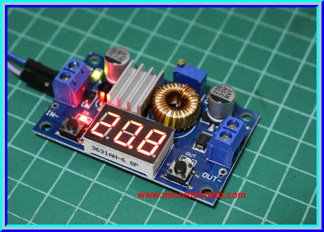 1x XL4015 Step down (Buck) DC to DC Converter 5Amp module +Voltmeter+Heatsink