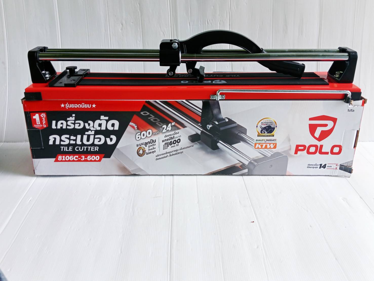 POLO แท่นตัดกระเบื้องบาร์คู่ 600มม. (24 นิ้ว) รุ่น 8106C-3-600 ตัดหนา 14มม.