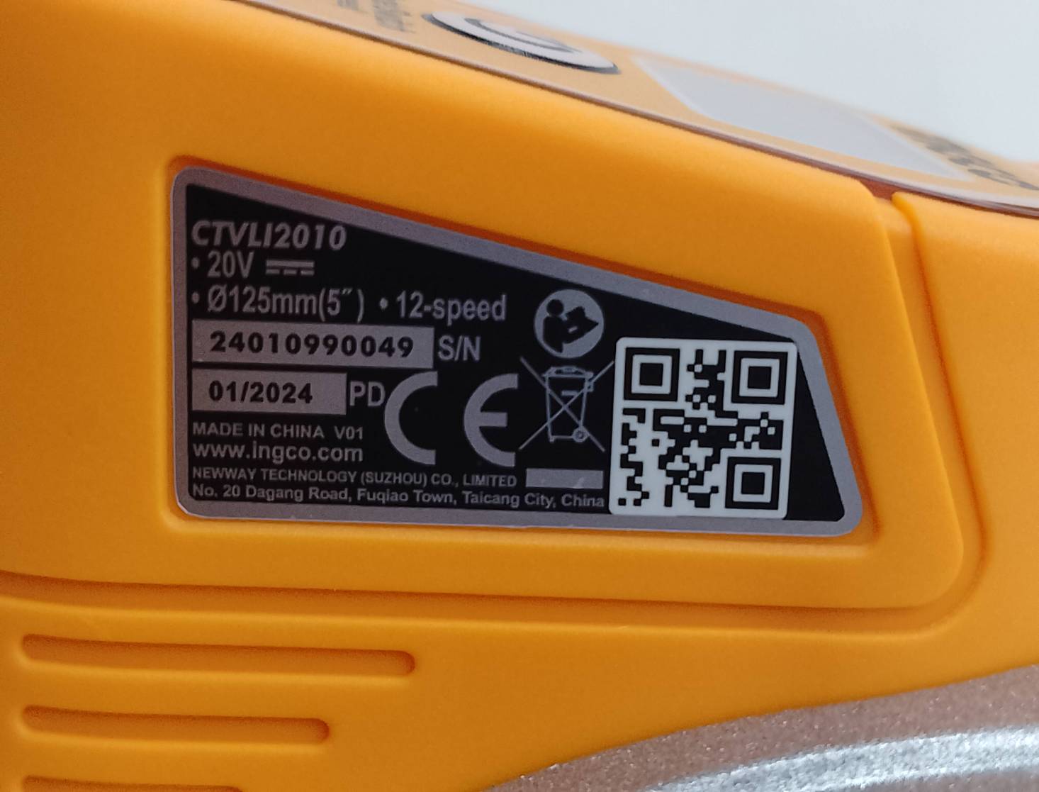 เครื่องสั่นกระเบื้องไร้สาย5“ 20V CTVLI2010 เครื่องเปล่า INGCO