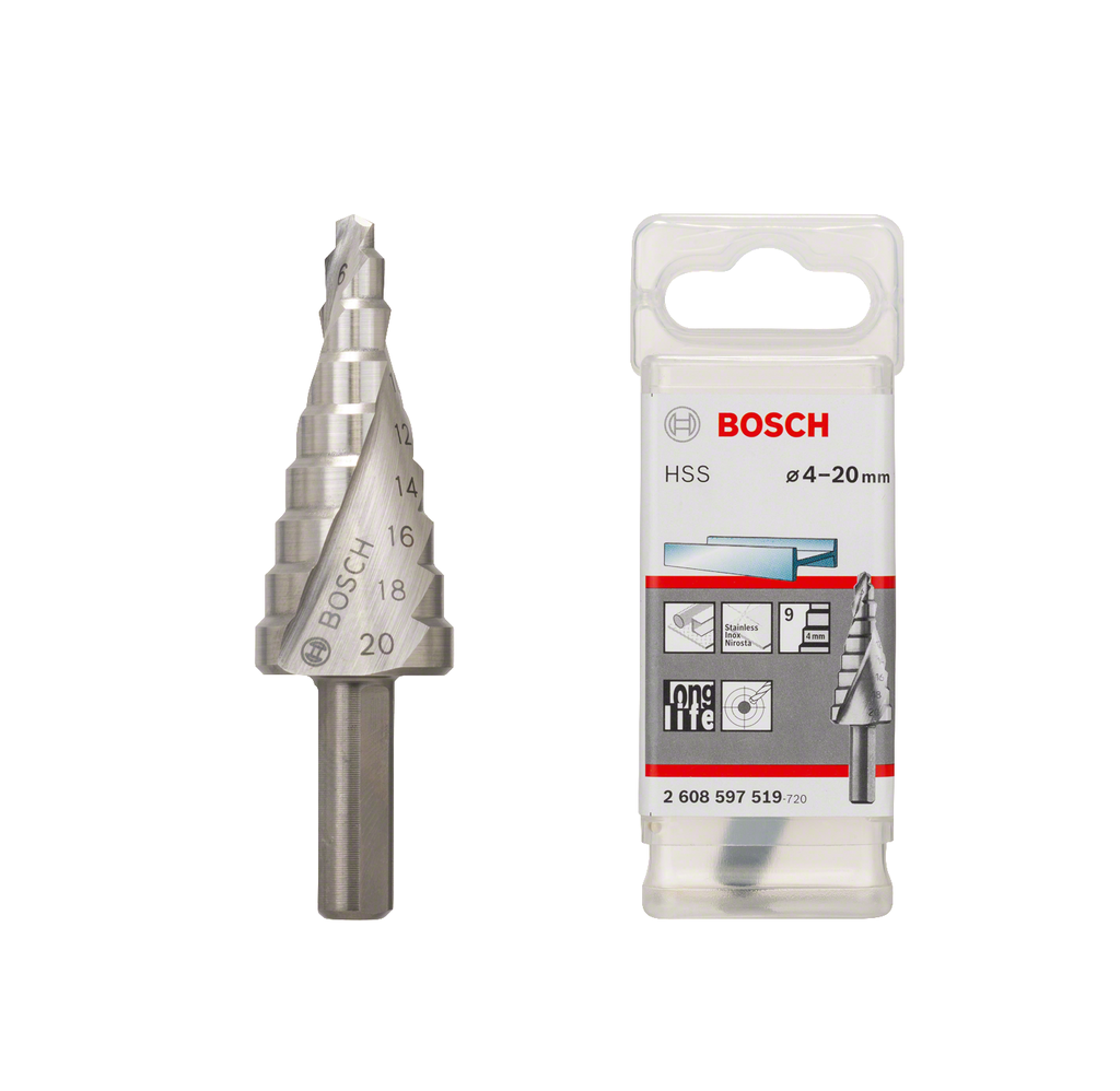 ดอกสเต็ป HSS 9 step 4-20mm. (Silver) BOSCH