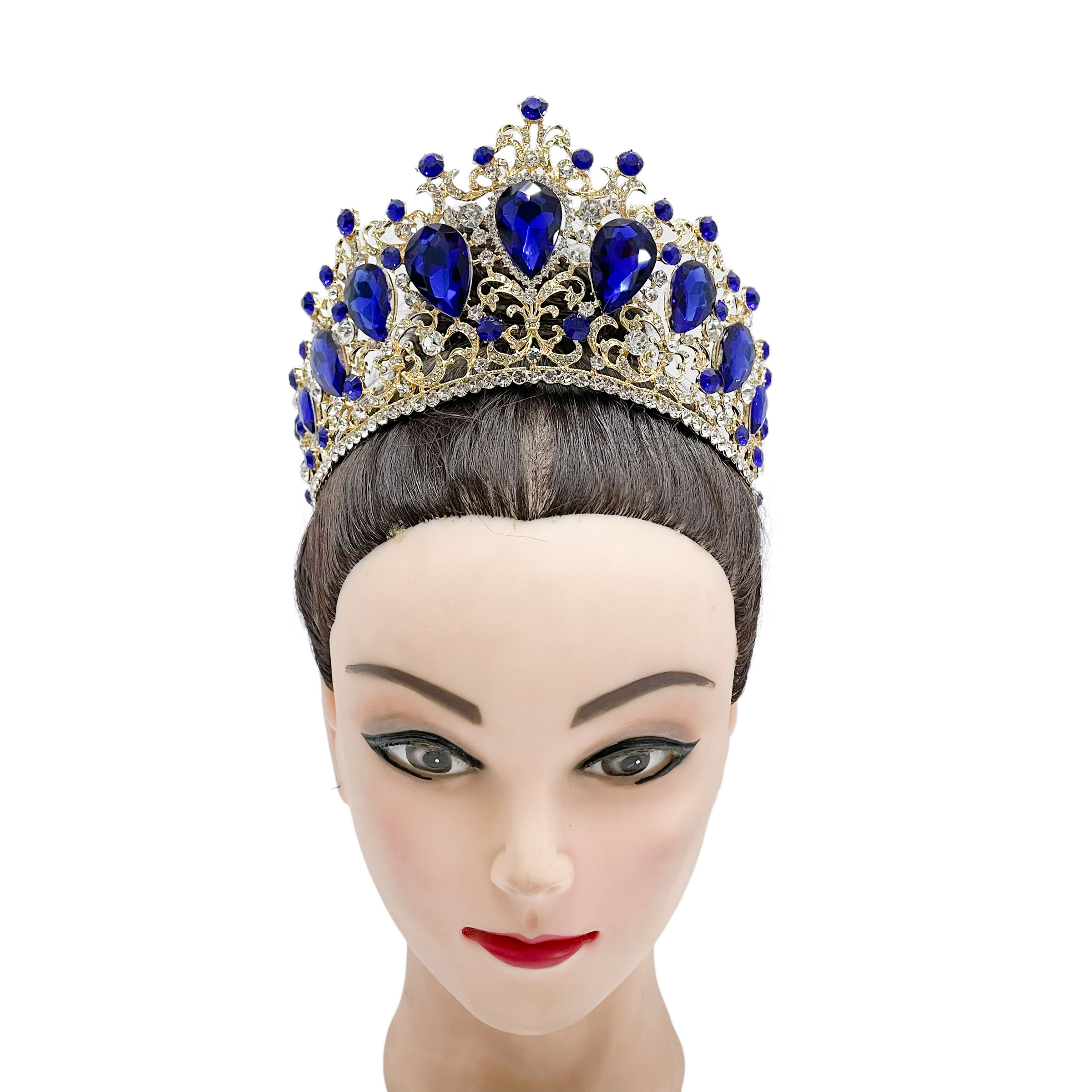 (พร้อมส่ง) เทียร่า 378 สีน้ำเงิน งานสวย ปราณีต QCเพชรทุกเม็ด สินค้าพร้อมส่งจากไทย