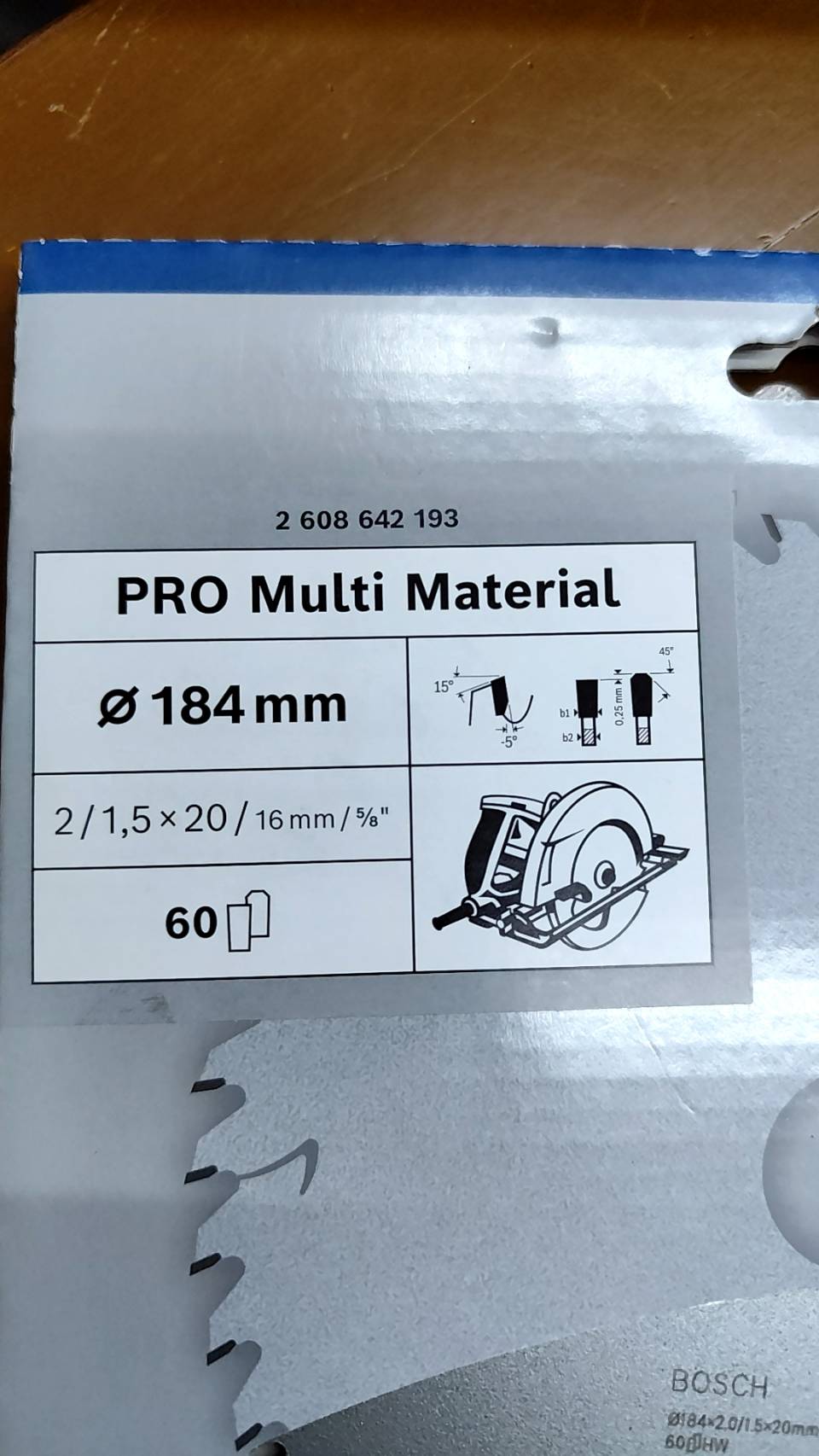 ใบเลื่อยวงเดือน Pro Multi Material 7"x60T BOSCH 2608642193