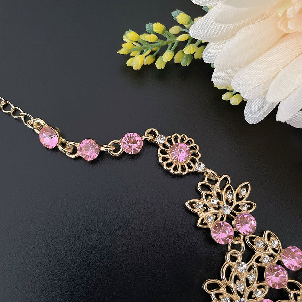 SET004 สีชมพู เครื่องประดับ 3 ชิ้น มงกุฎ สร้อยคอ ต่างหู จัดเซทสวยงาม สินค้าพร้อมส่งจากไทย