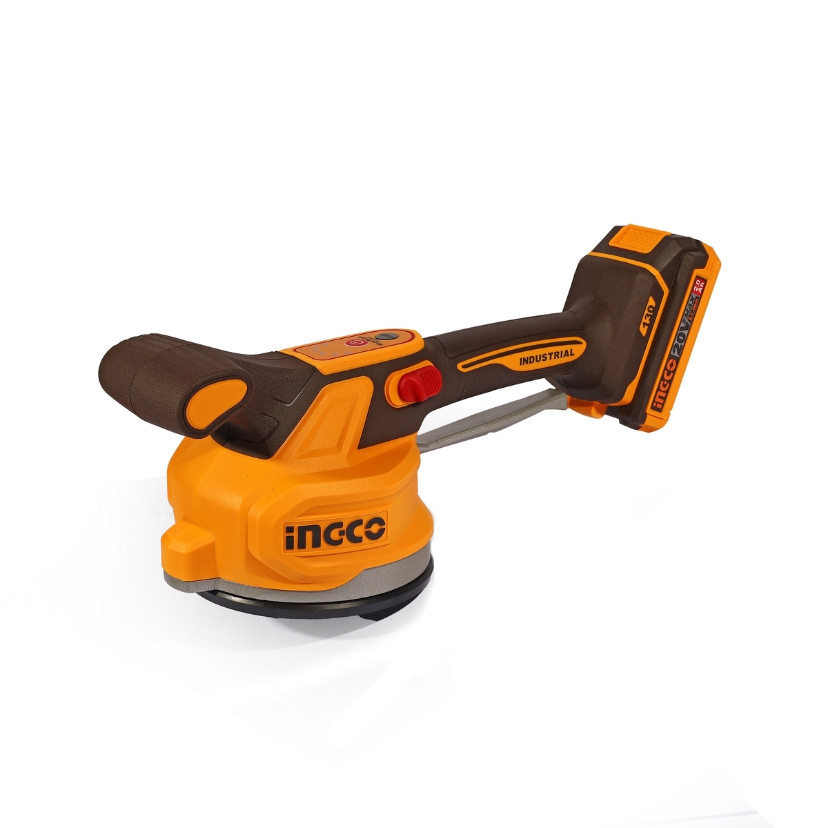 INGCO เครื่องดูดสั่นกระเบื้องไร้สาย 20 โวลต์ รุ่น CTVLI20018 แรงดูดกระเบื้องสูง 60 กก. รวมแบตเตอรี่และแท่นชาร์จ