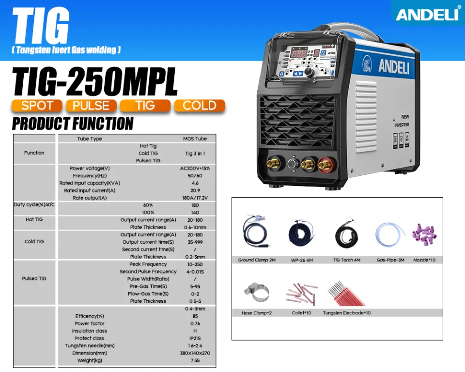 เครื่องเชื่อมเย็น TIG-250MPL ANDELI COLD WELDING