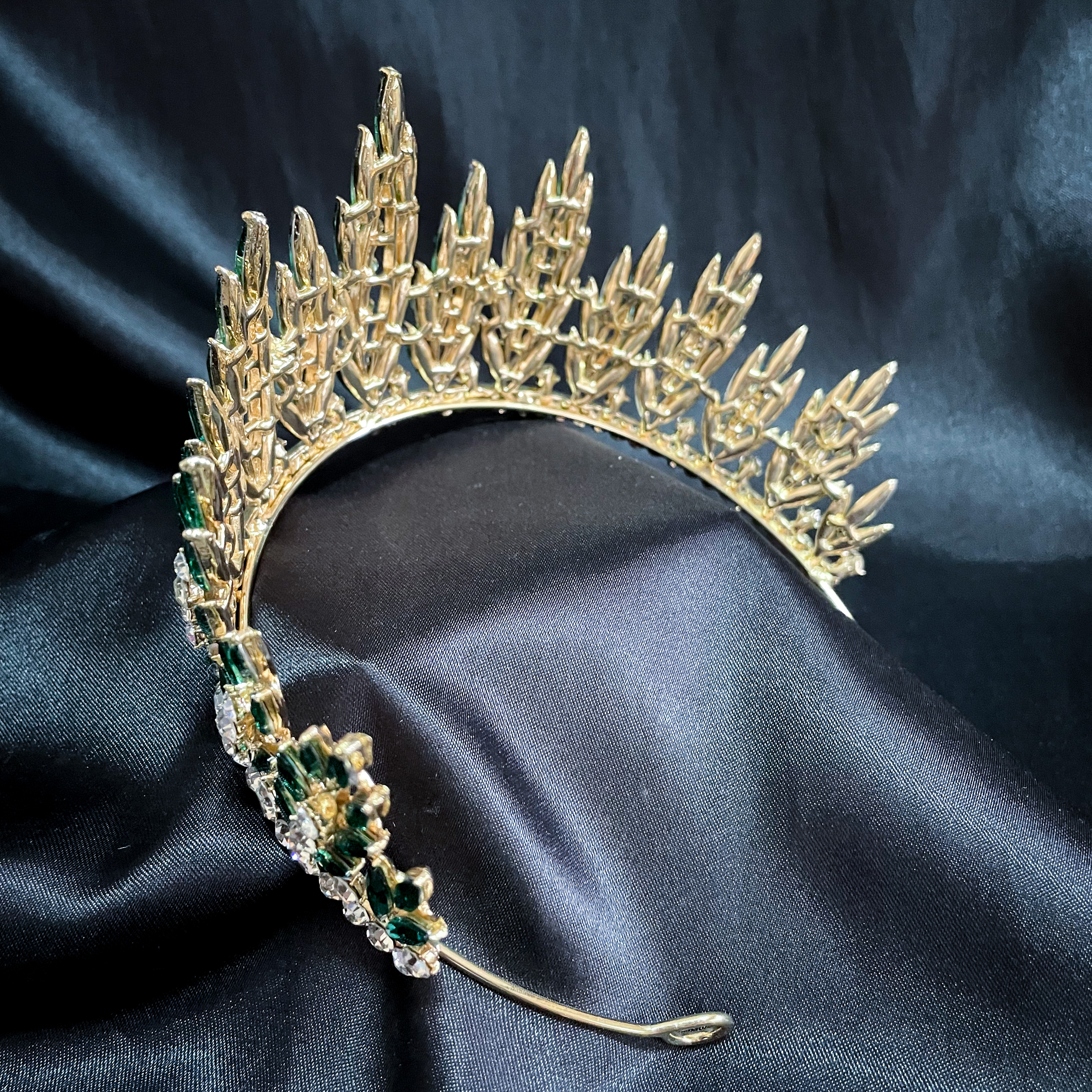 (พร้อมส่ง) เทียร่า 320 สีเขียว มงกุฎนางงาม มงกุฎเจ้าหญิง งานสวย ปราณีต QCเพชรทุกเม็ด สินค้าพร้อมส่งจากไทย
