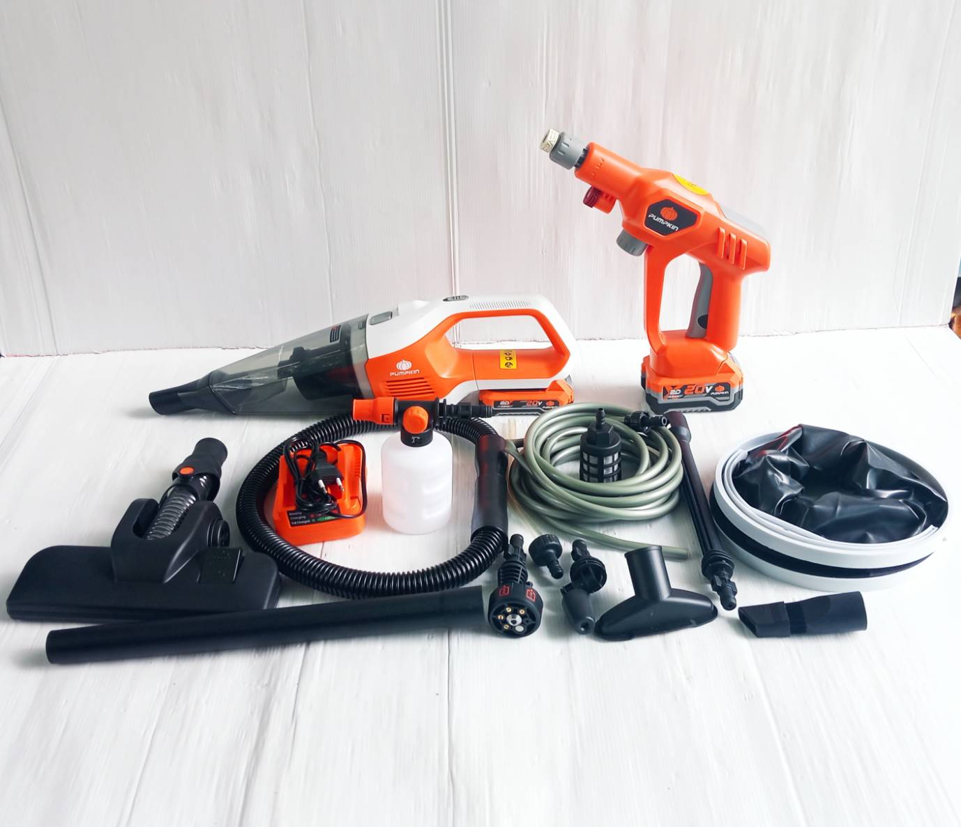 Combo ชุดดูดฝุ่น+เครื่องฉีดน้ำแรงดันสูง20V INF-HVCWG-422CK-X20 PUMPKIN 50393