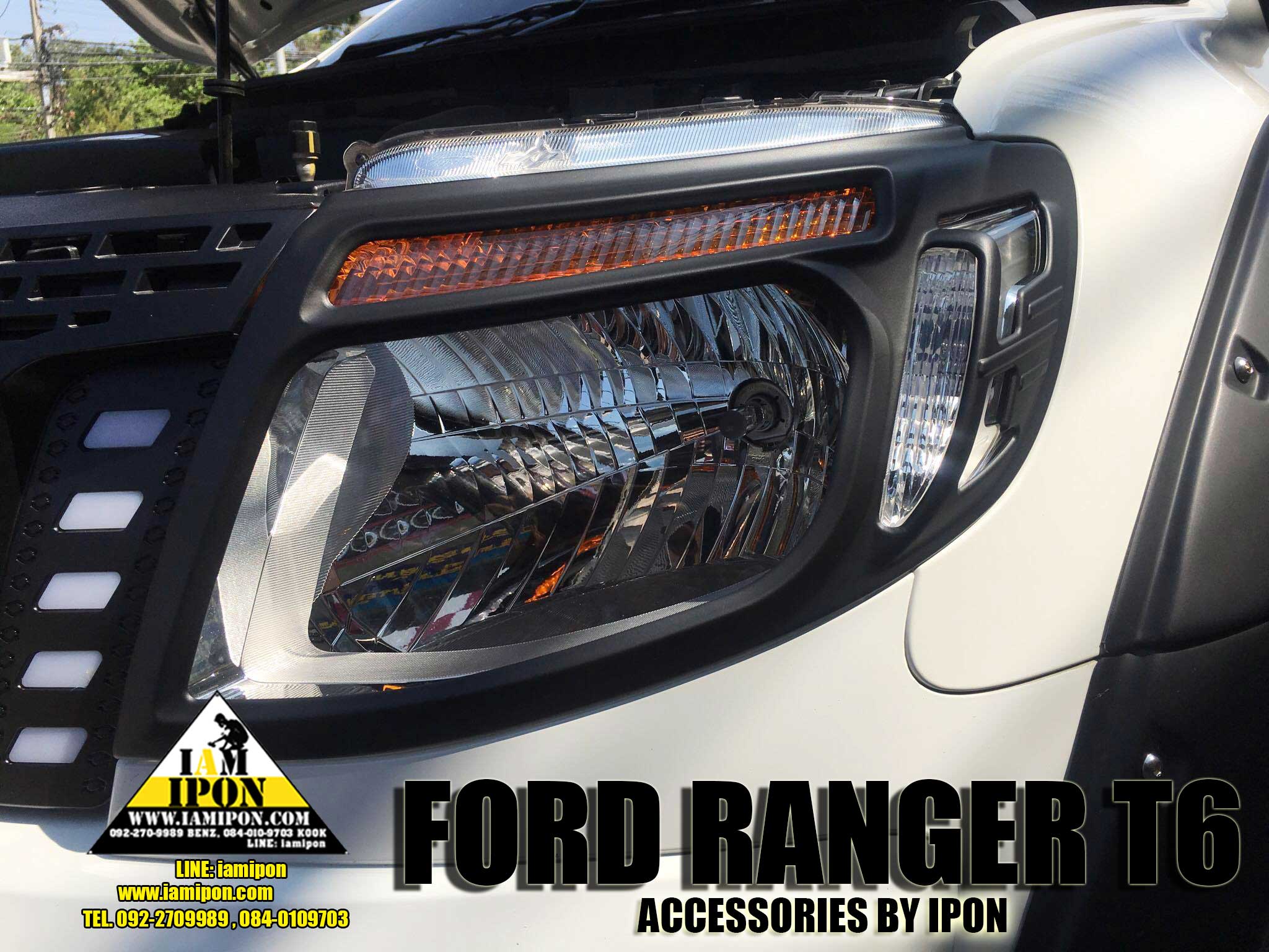 HEAD LAMP COVER FORD RANGER T6 FLATBLACK ครอบไฟหน้าดำด้านฟอร์ดเรนเจอร์ T6
