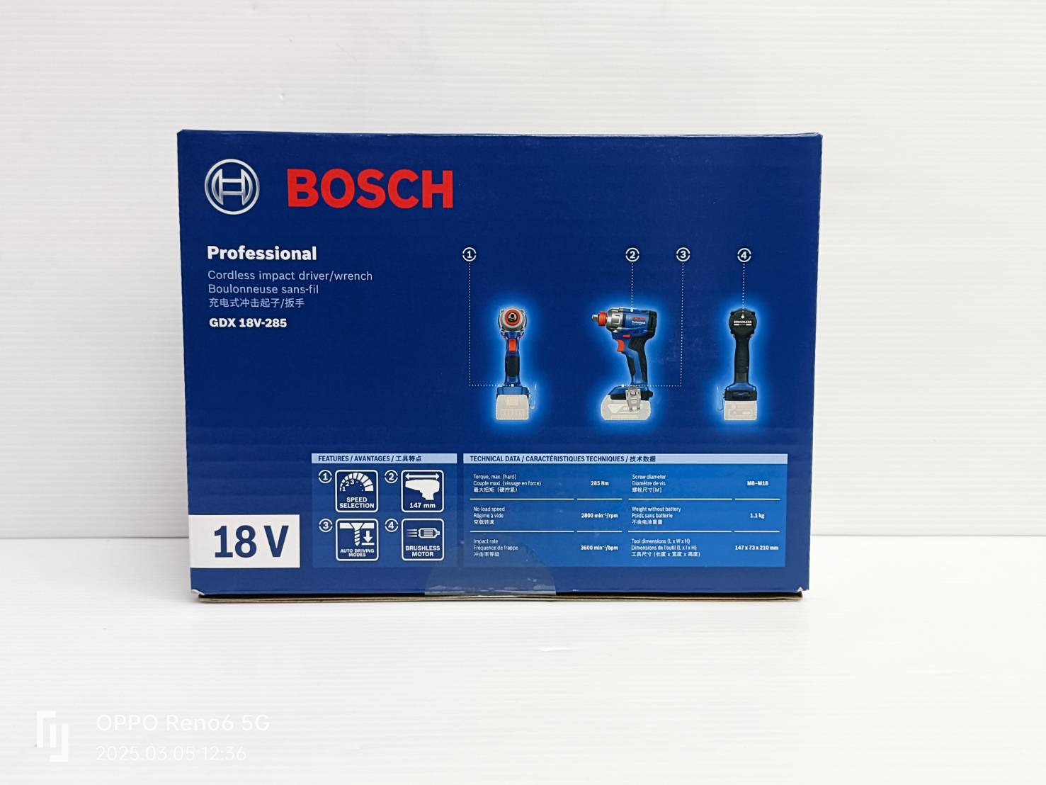 บล็อกแบต1/2 (2in1) GDX18V-285 BOSCH 06019N21L0 SOLO