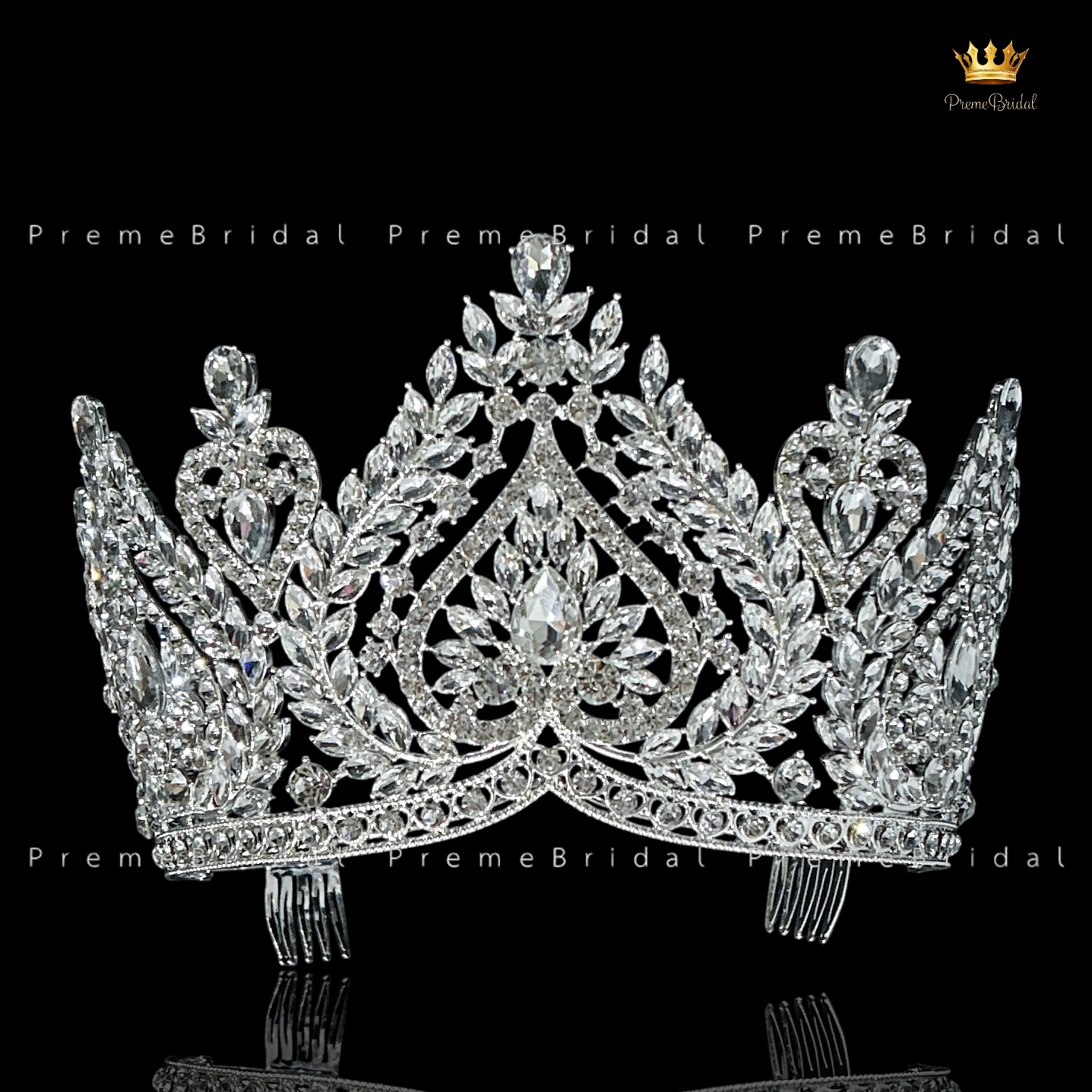 (พร้อมส่ง) เทียร่า 446 มงกุฎครึ่งหัว ไซส์นางงาม ขนาดใหญ่ สวย ปราณีต QCเพชรทุกเม็ด สินค้าพร้อมส่งจากไทย